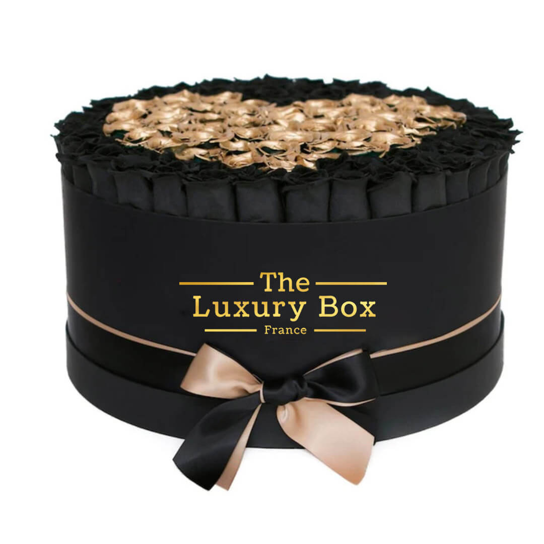 Cercle de roses éternelles - The Luxury Box (16) Commander/Acheter un coffret de roses éternelles noir et doré