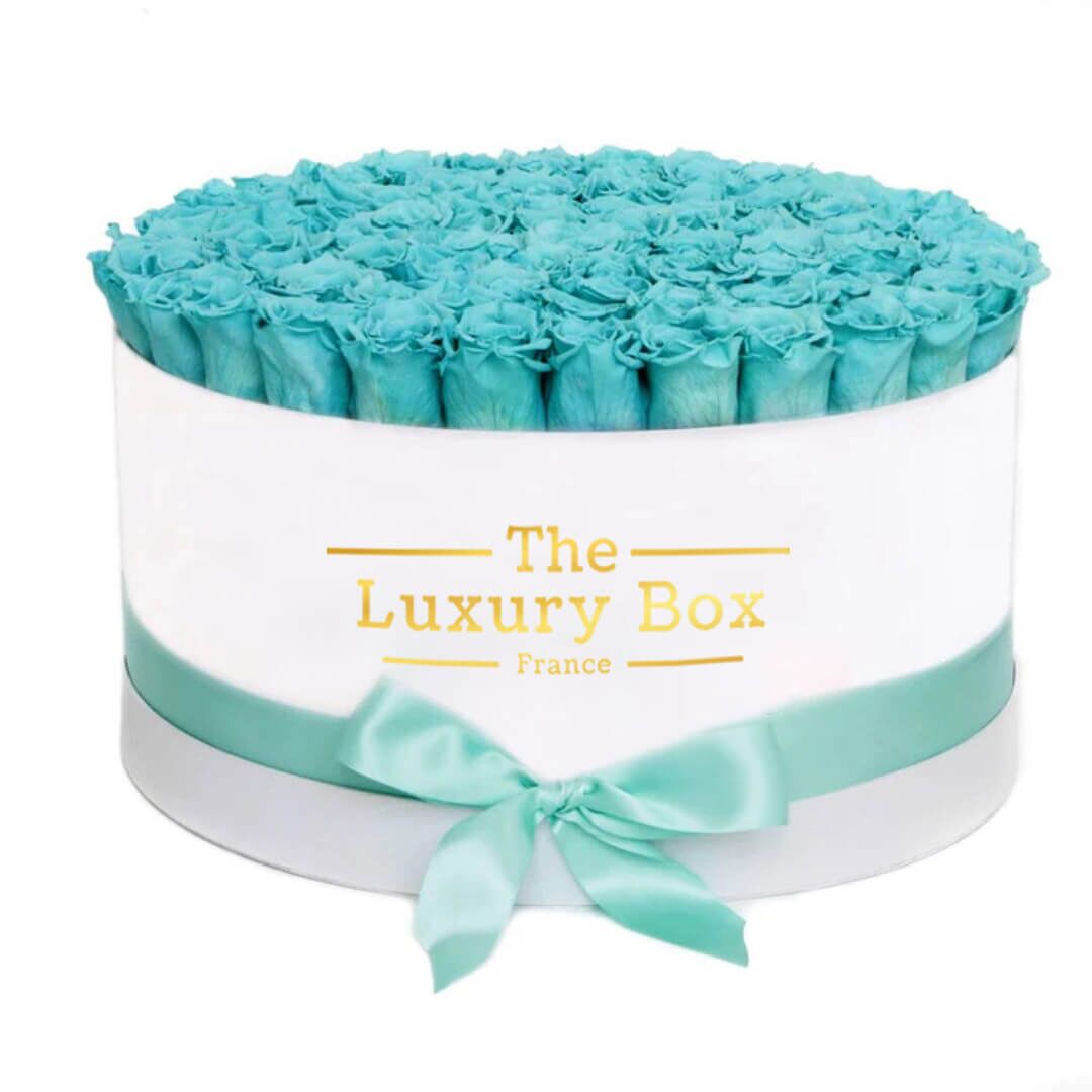 Cercle de roses éternelles - The Luxury Box (23) Commander/Acheter un coffret de roses éternelles turquoise