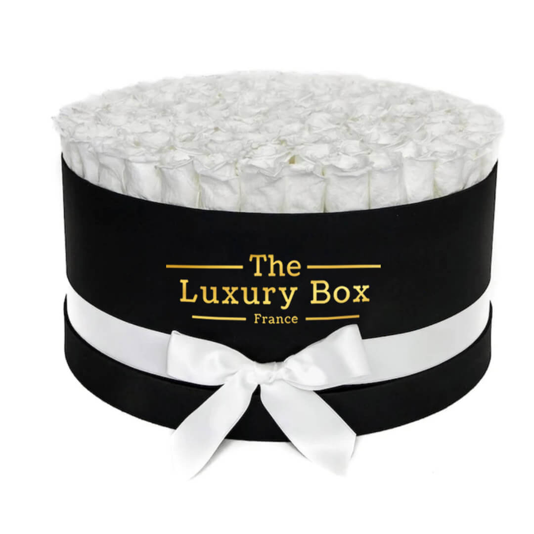 Cercle de roses éternelles - The Luxury Box (24) Commander/Acheter un coffret de roses éternelles blanche