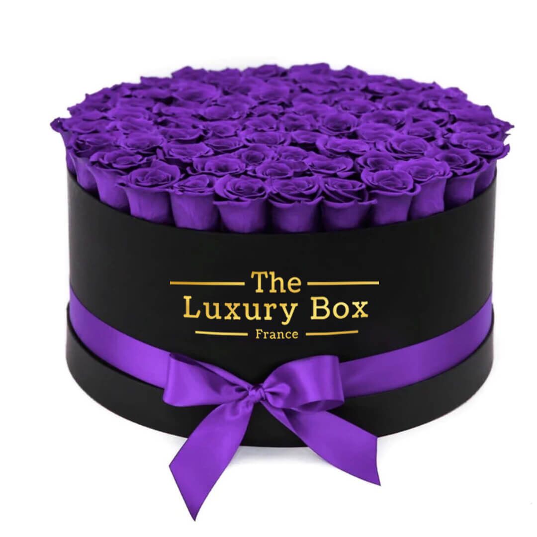 Cercle de roses éternelles - The Luxury Box (48) Commander/Acheter un coffret de roses éternelles violet