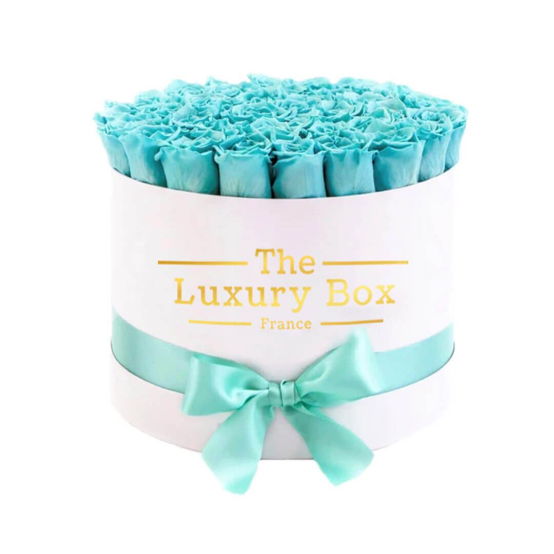 Cercle de roses éternelles - The Luxury Box (54) Commander/Acheter un coffret de roses éternelles turquoise
