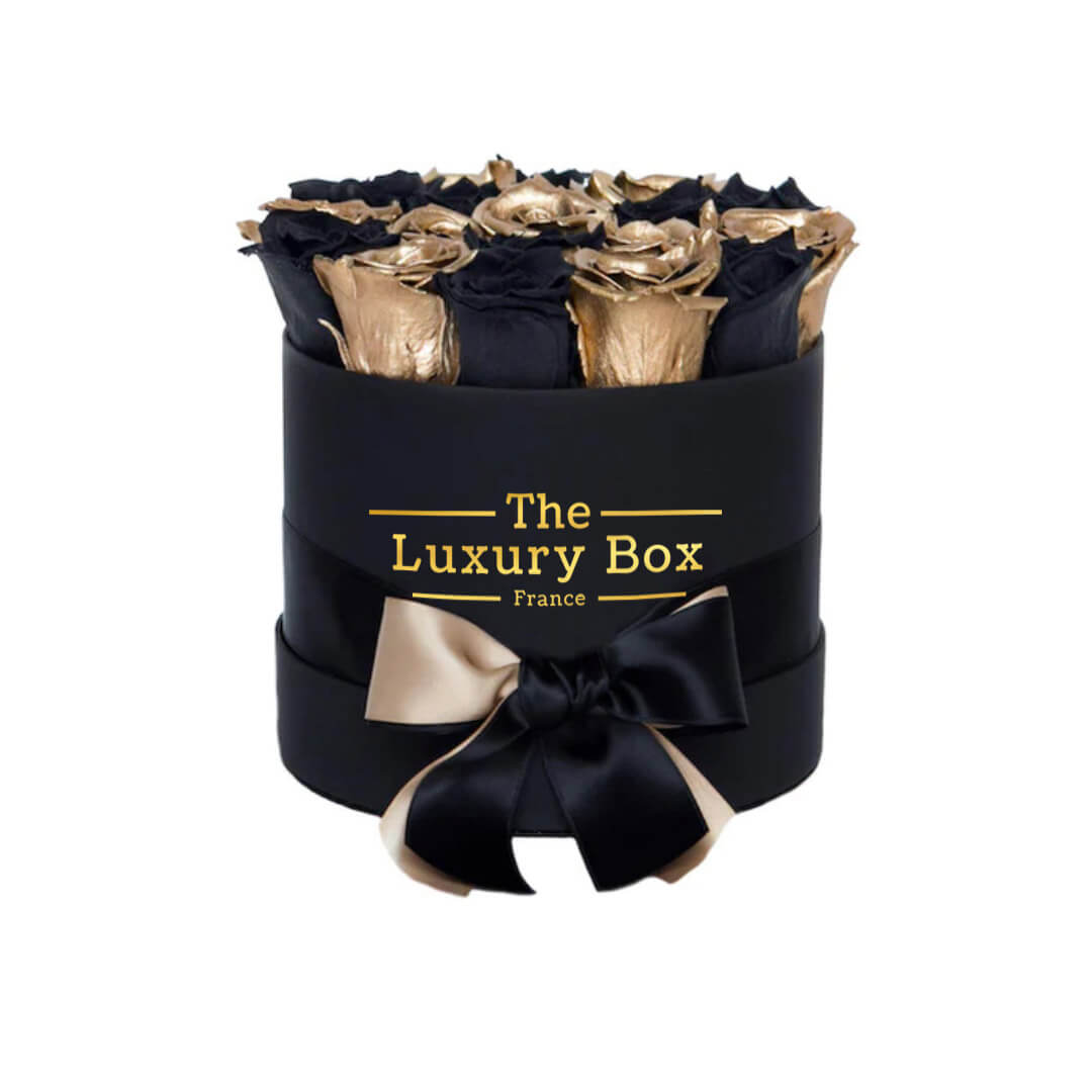 Cercle de roses éternelles - The Luxury Box (9) Commander/Acheter un coffret de roses éternelles noir et doré