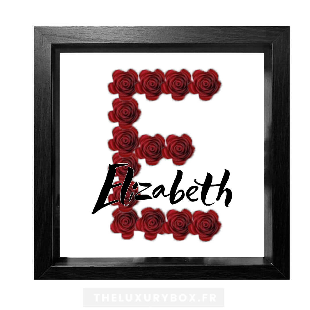 Cadre de fleurs en forme de lettre noir (3) Cadre de fleurs en forme de lettre noir 3 | The Luxury Box
