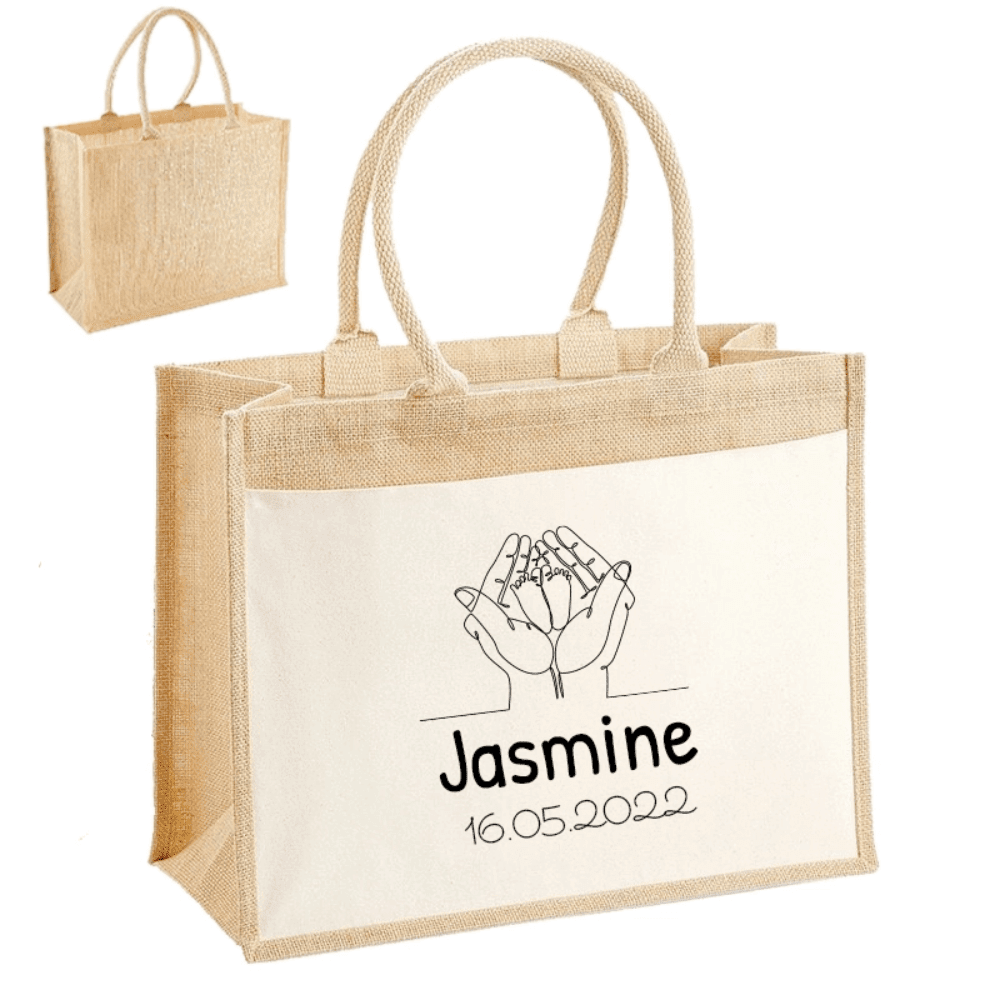 Sac de Jute Nom & Date (1) Sac de Jute Nom Date 1 | The Luxury Box