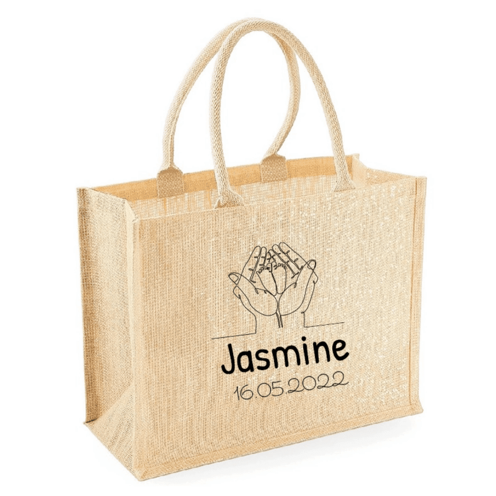 Sac de Jute Nom & Date (2) Sac de Jute Nom Date 2 | The Luxury Box
