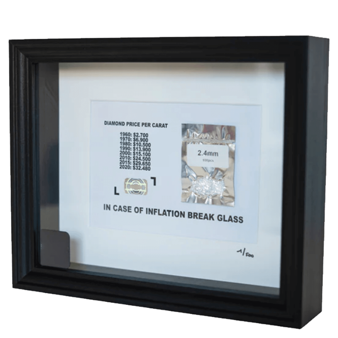 IN-CASE-OF-INFLATION-DIAMONDS-FRAME Love Day IN CASE OF INFLATION DIAMONDS FRAME Love Day | The Luxury Box