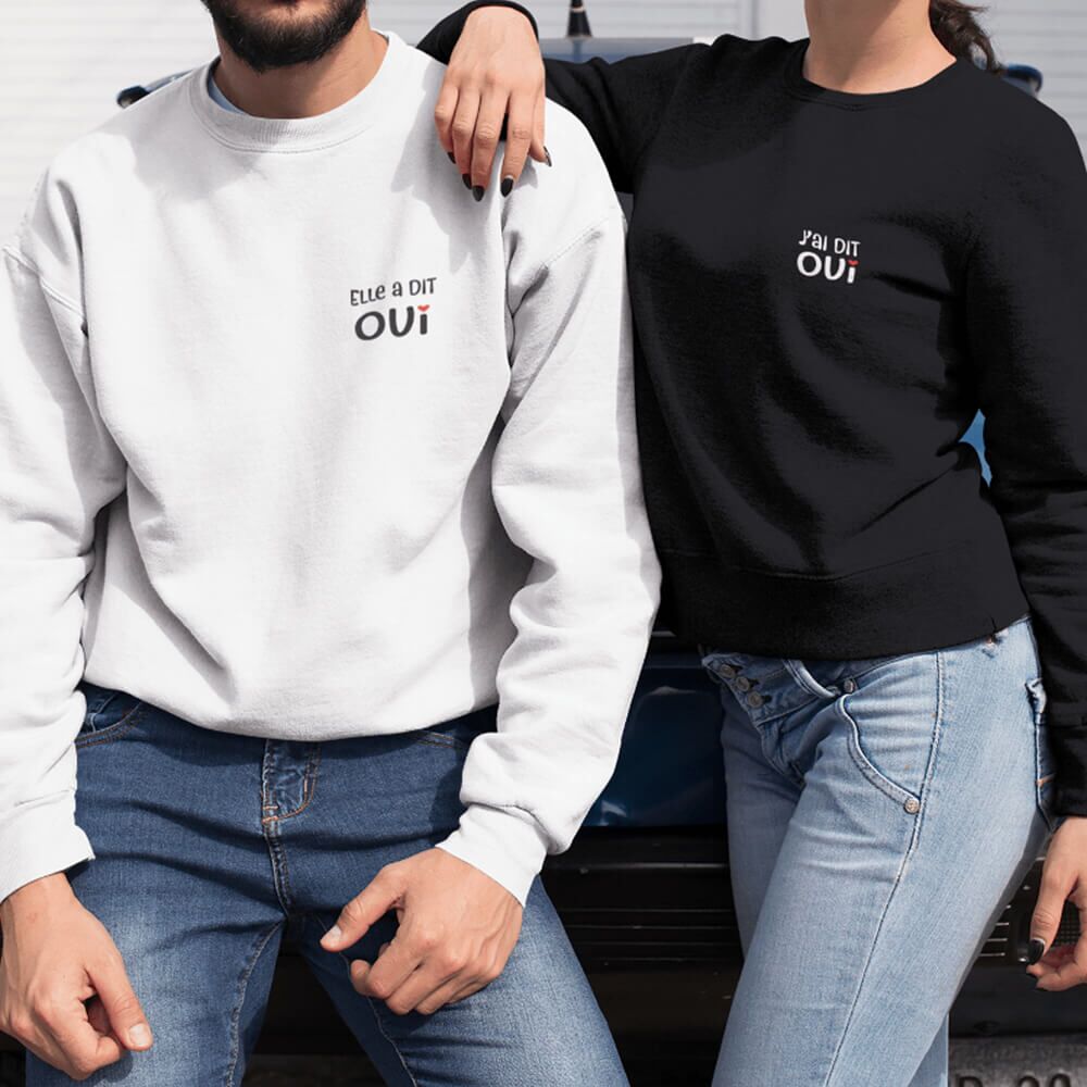 sweat-couple-elle-a-dit-oui-jai-dit-oui- sweat couple elle a dit oui jai dit oui | The Luxury Box