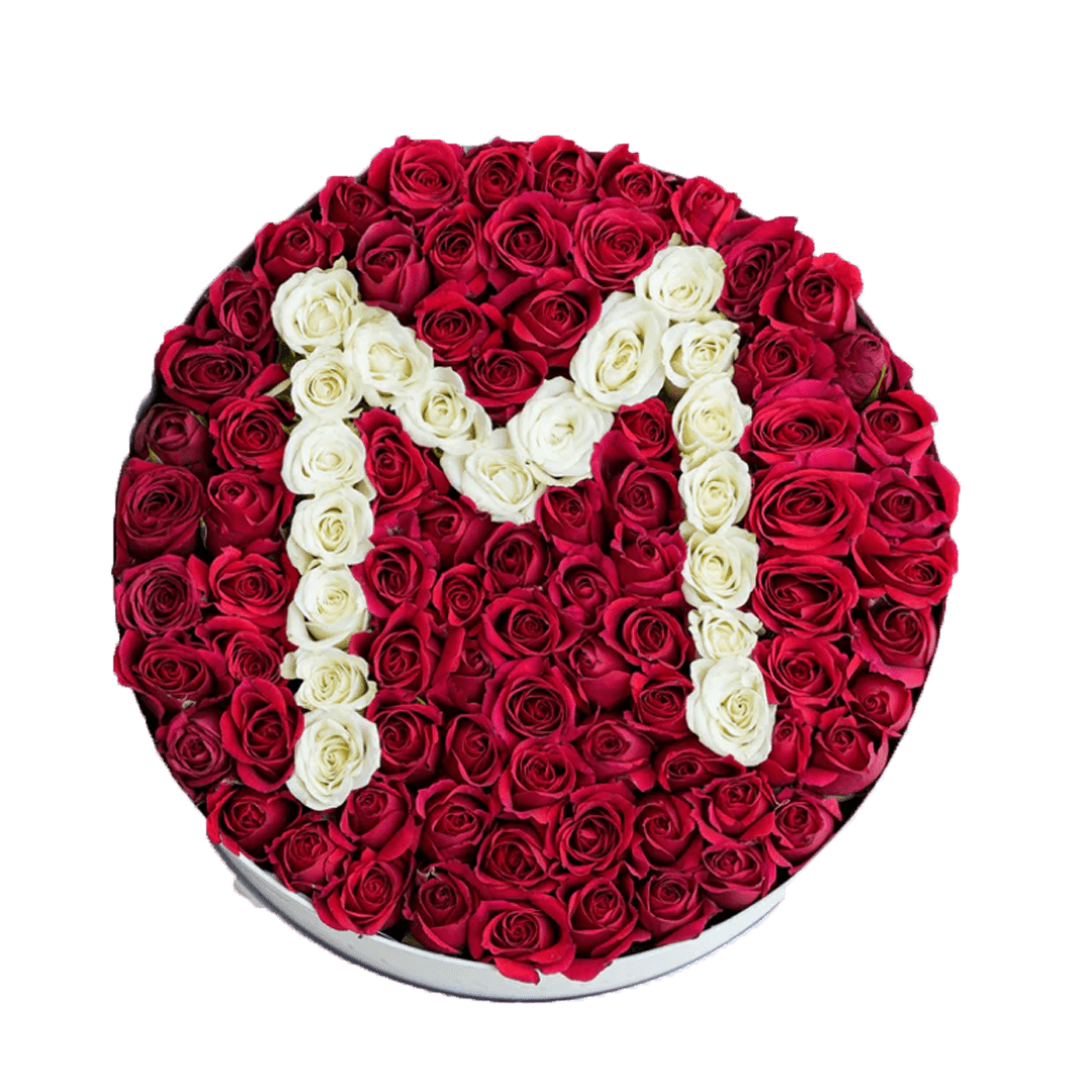 Coffret Rond Lettre Coffret de fleurs Lettre