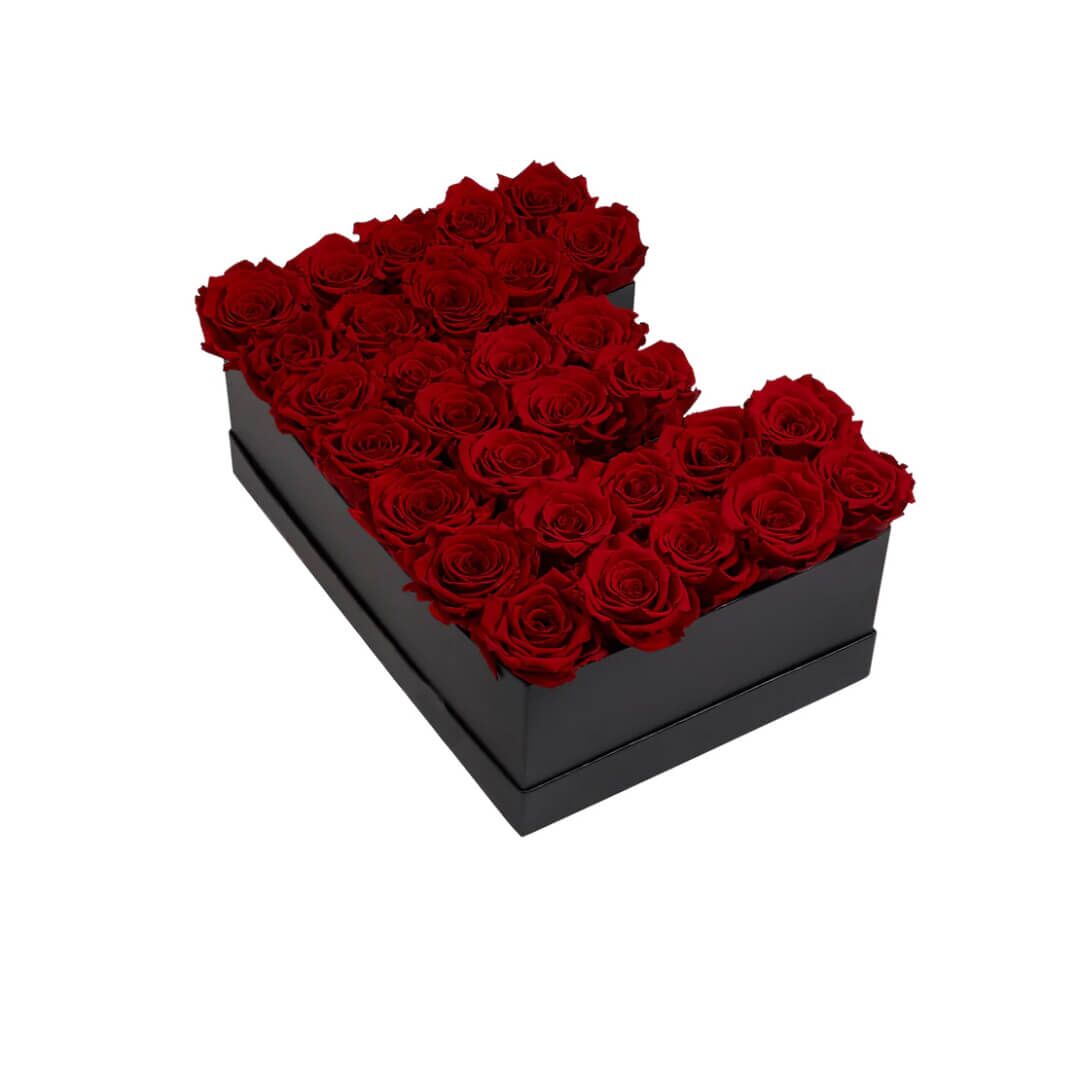 E_red Coffret de fleurs éternelles lettre