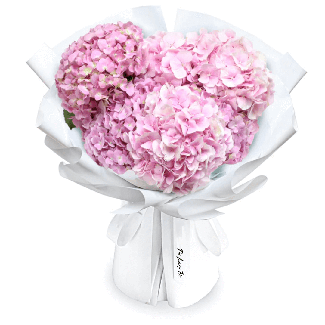 Fresh Flower Bouquet - Pink Hydrangea (L) Fresh Flower Bouquet Pink Hydrangea L | The Luxury Box