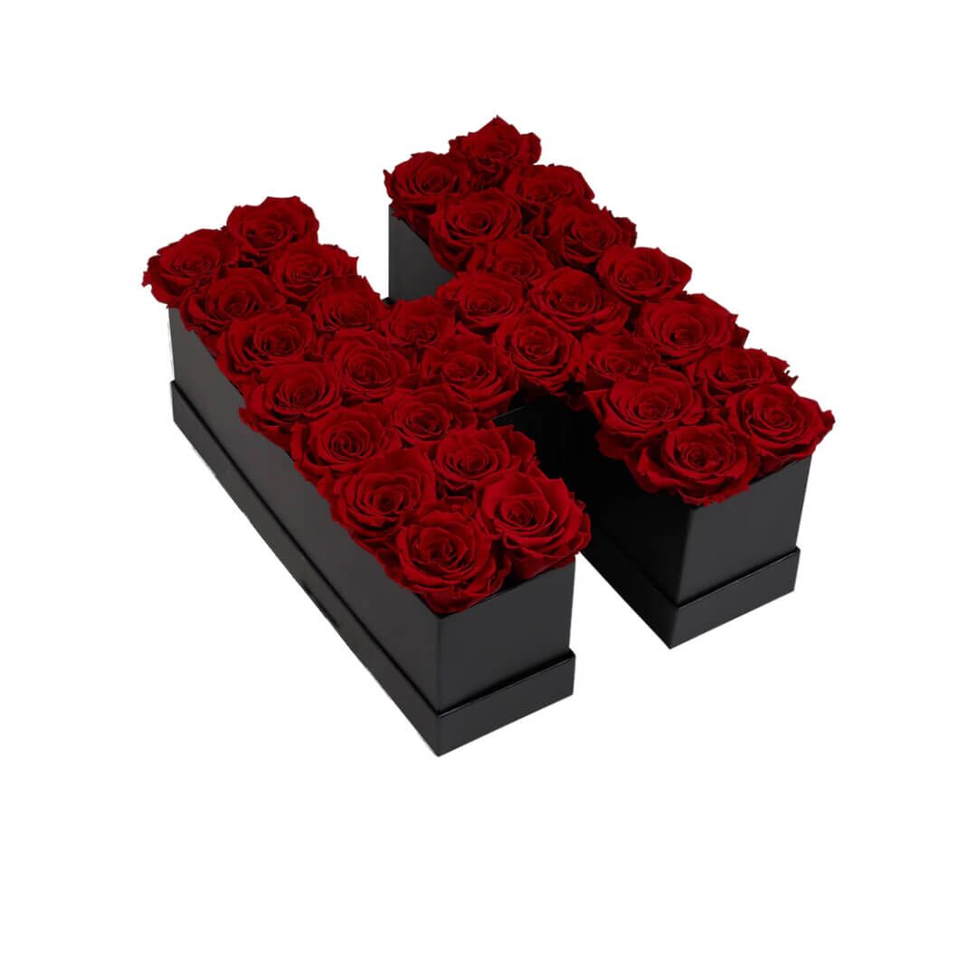 H_red Coffret de fleurs éternelles lettre