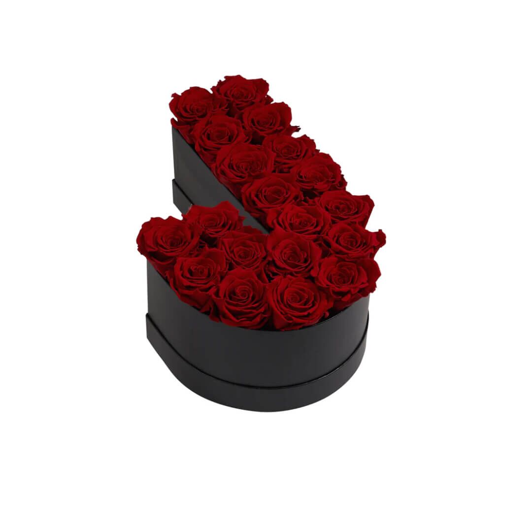 J_red Coffret de fleurs éternelles lettre