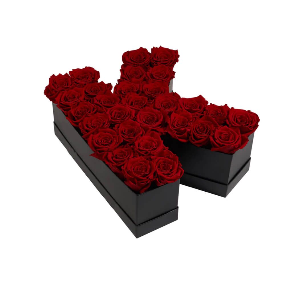 K_red Coffret de fleurs éternelles lettre