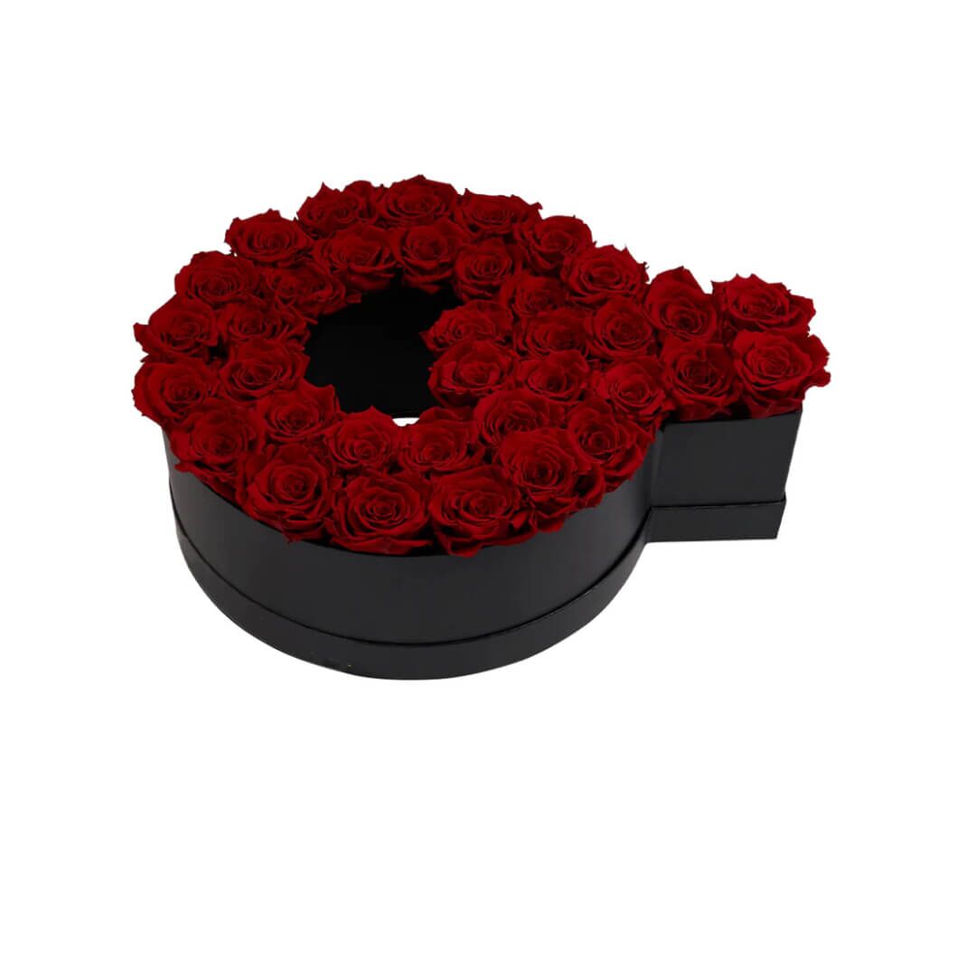 Q_red Coffret de fleurs éternelles lettre