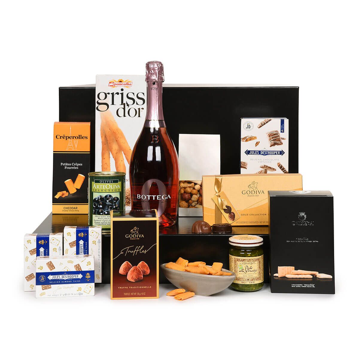 Ultimate Snacks gourmands & Bottega Zero Rosé (1) Ultimate Snacks gourmands Bottega Zero Rose 1 | The Luxury Box