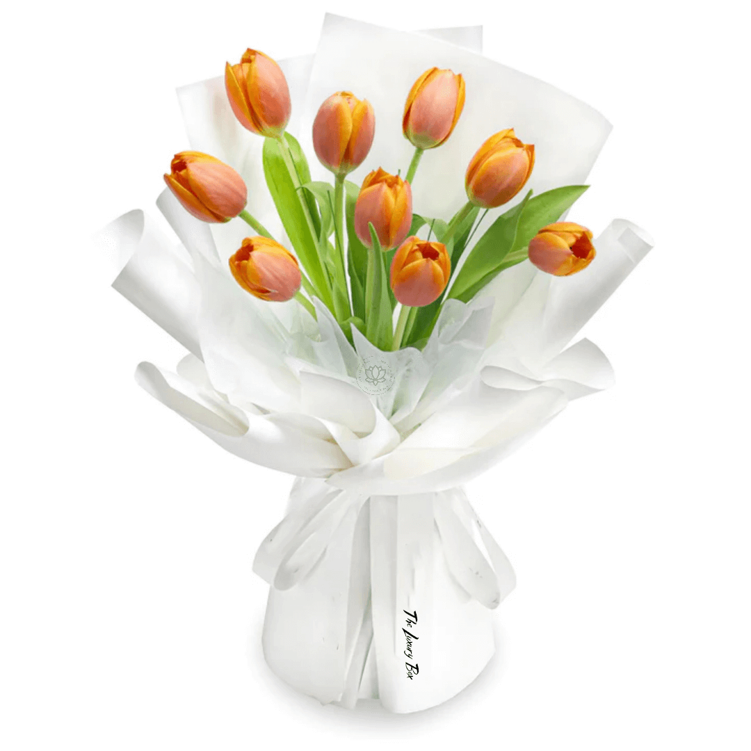 Fresh Flower Bouquet - Orange Tulips Bouquet de Tulipes